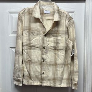 Old Navy Men's Beige Plaid Shacket Medium New